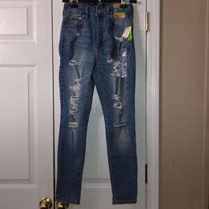 Aeropostale Seriously Stretchy  Super High Waist Distressed Jeggings Sz 8S